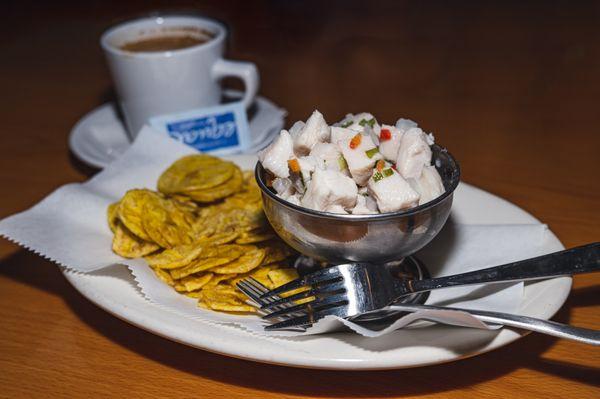 Fish Ceviche with chips