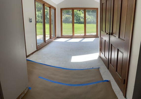 New sunroom floor