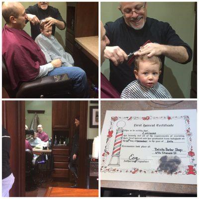 Luciano getting his 1st cut