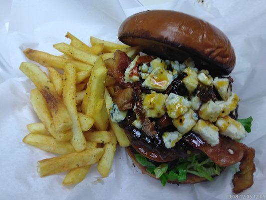 Bbq bacon Bleu cheese burger