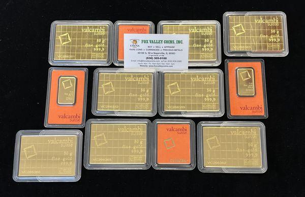 50 grams and 1 oz Valcambi gold bars!