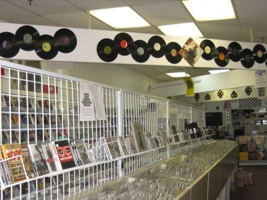 Vinyl doesn't just decorate the walls--it's also for sale in the store.