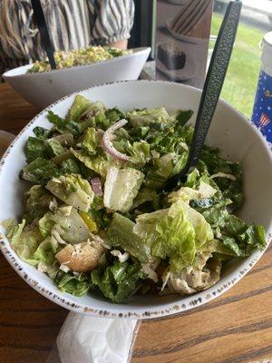 Greek salad with chicken