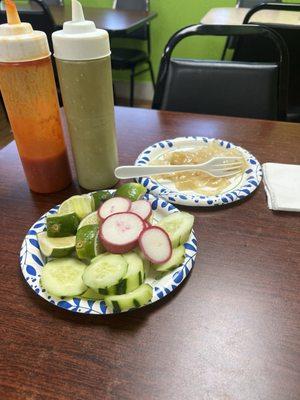 Veggies/ sauces for tacos