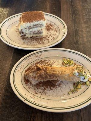 Tiramisu & Pistachio Cannoli