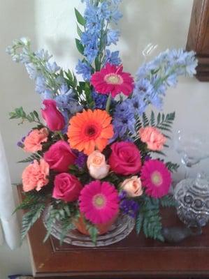 arrangement entitled "high style blooms" ordered from Flowers by Terry.