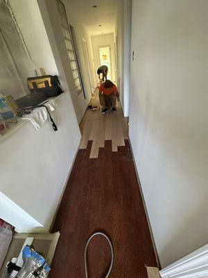 White oak plank extension hallway