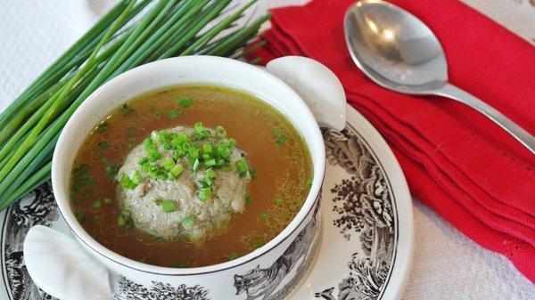 Liver dumpling soup.