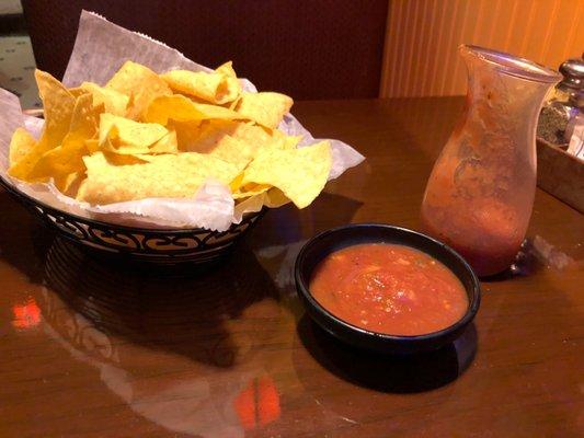 Complimentary chips and Salsa