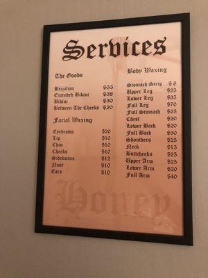 Service menu