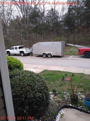 The red truck is in my car spot and he wouldn't move it HOA SUCKS