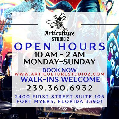 Articulture Studio Z is a renowned tattoo and body piercing studio located in the heart of downtown Fort Myers, Florida. Established in 2006