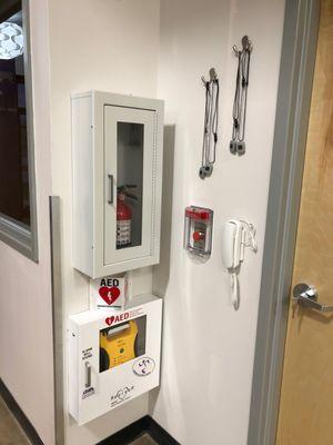 Safety corner:   AED, Panic Button, 4 Panic pagers (can go anywhere with you in the club) & Fire extinguisher