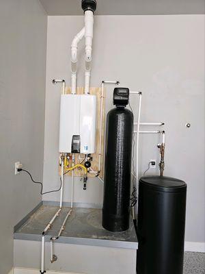 A softener and tankless install we did for a homeowner.