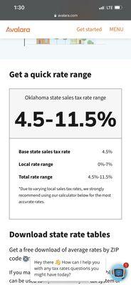 Max tax rate allowed in Oklahoma