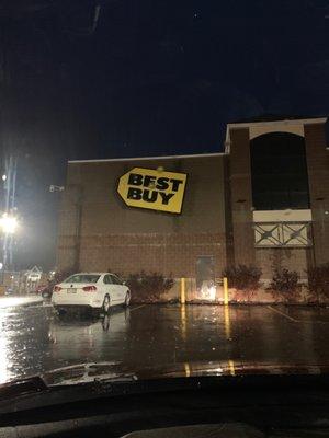 Rainy days at Best Buy. Perfect shopping weather.