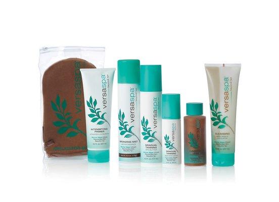 We carry Versa Spa take home products. I personally recommend the Bronzing Mist for a gorgeous glow!