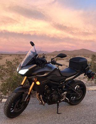 My 2015 Yamaha FJ 09 on Old Route 66 near Helendale, Ca.