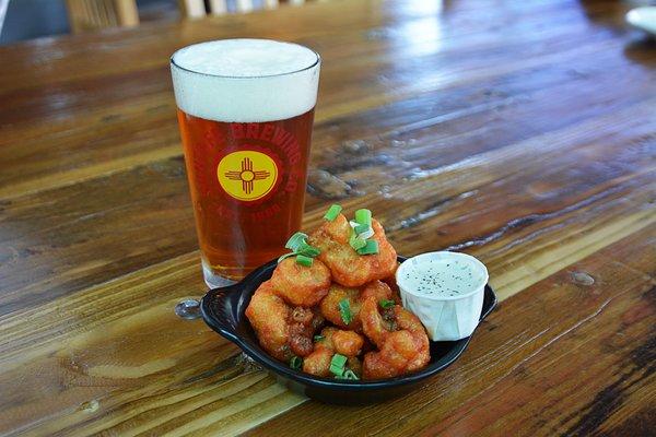 Buffalo Cauliflower (un)Wings & Local Tap Beer