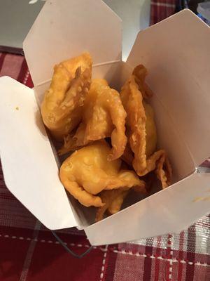 Crab Rangoon, free with purchase of $30 or more.