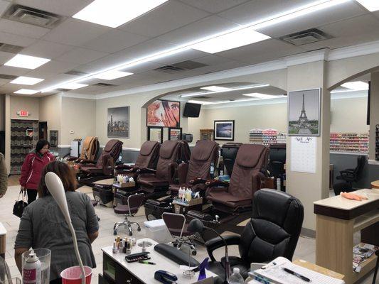 Interior of nail salon