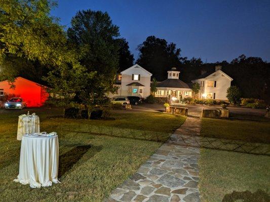 Looking back at the main house from reception tent