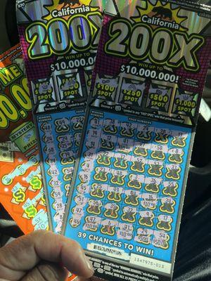 Three tickets purchased, three winners totaling $340.00 (hooray!)