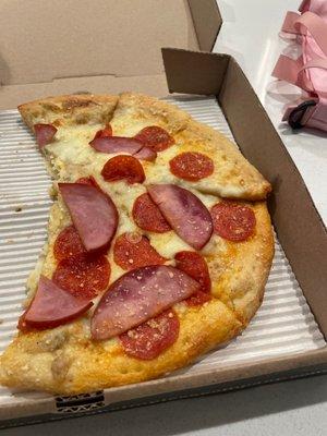 Flat pizza compared to picture