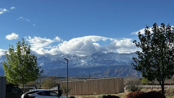 The view from the parking lot