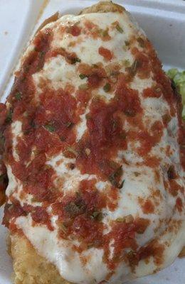 Delicious Chile Rellano Chimichanga Suizo