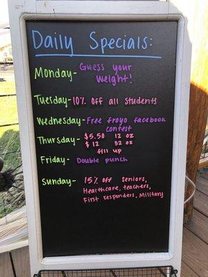 Daily specials