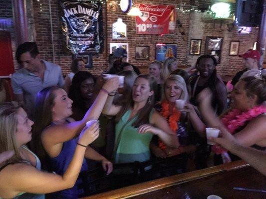 Free shots for the bachelorette party!