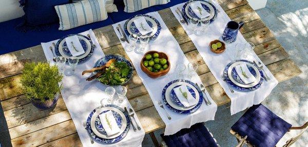 Alfresco dining opportunities are here. We have all the pretty pieces to make your outdoors inviting and special.