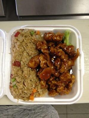 Orange chicken lunch