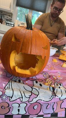 Carved pumpkin from the farm