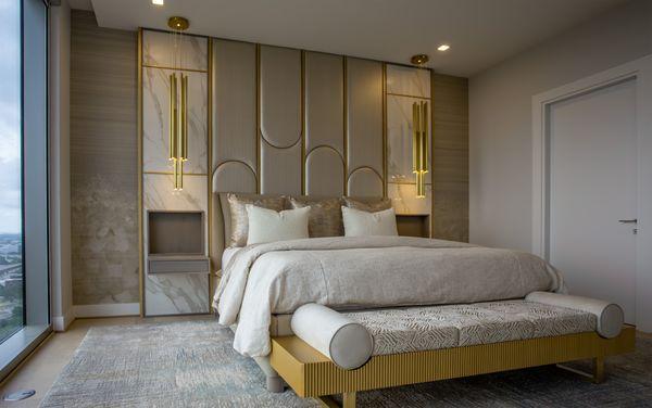 Custom bed and wall design.