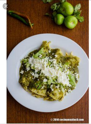 Enchiladas salsa verde