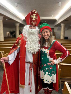 St. Nicholas and his helper at Immaculate Conception Church.