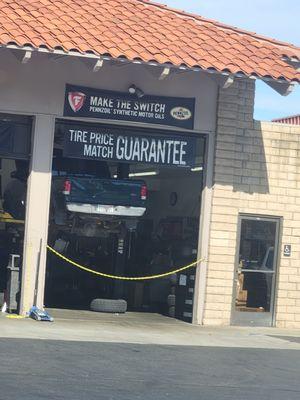 Clearly says " tire price match guarantee"