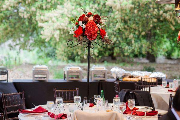 The beautiful table set up and buffet