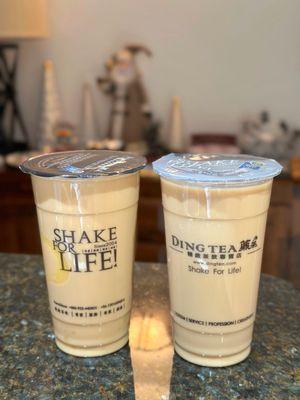 Hokkaido Oolong Milk Teas...one w/egg pudding