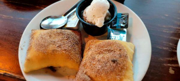 Sopapillas with vanilla bean ice cream