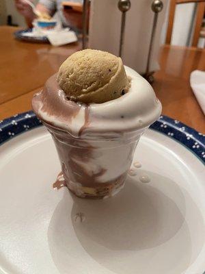 Chocolate Chunk Doughnado with swirl ice cream