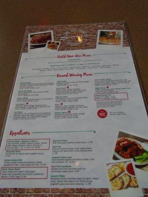 Front of the menu.