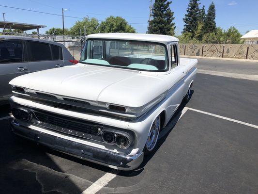 This truck has the custom red interior...