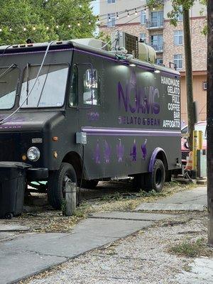 Food truck from the outside of the food truck park