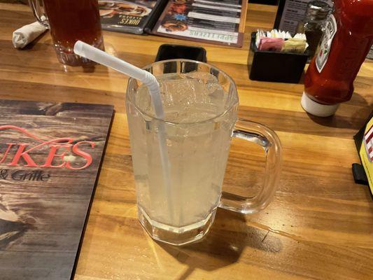 Regular Lemonade with a straw