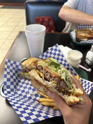 Cheeseburger with bacon and avocado!