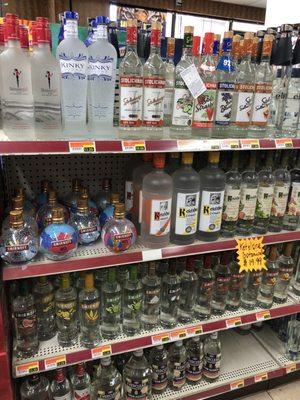 Large vodka selection