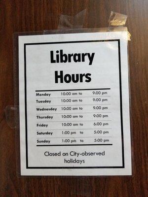 Their hours.